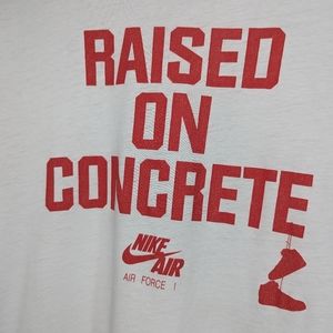 Nike Mens Raised On Concrete T Shirt White Red Large Distressed